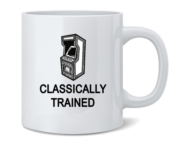 Classically Trained Arcade Video Game Funny Retro Ceramic Coffee Mug Tea Cup Fun Novelty Gift 12 oz