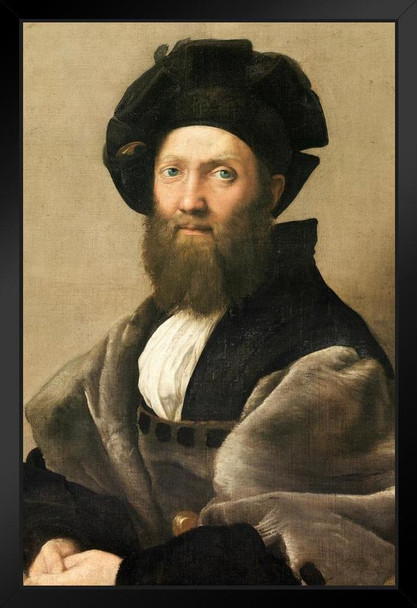 Raphael Baldassare Castiglione Realism Romantic Artwork Human Davinci Drawings Portrait Oil Painting Wall Art Renaissance Posters Canvas Vinci Art Wall Decor Stand or Hang Wood Frame Display 9x13