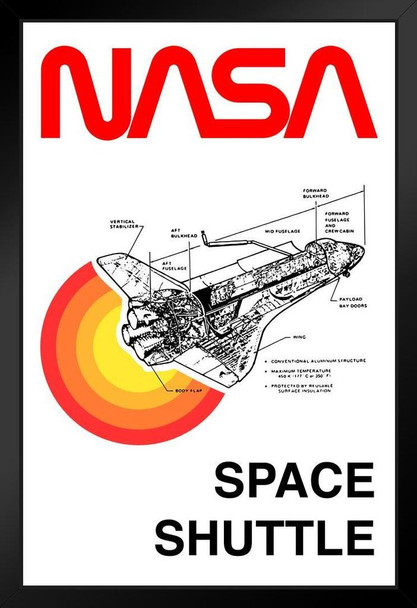 NASA Space Shuttle Diagram Retro Art Print Stand or Hang Wood Frame Display Poster Print 9x13