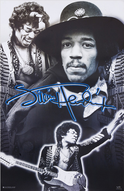 Jimi Hendrix Montage Music Cool Wall Decor Art Print Poster 24x36