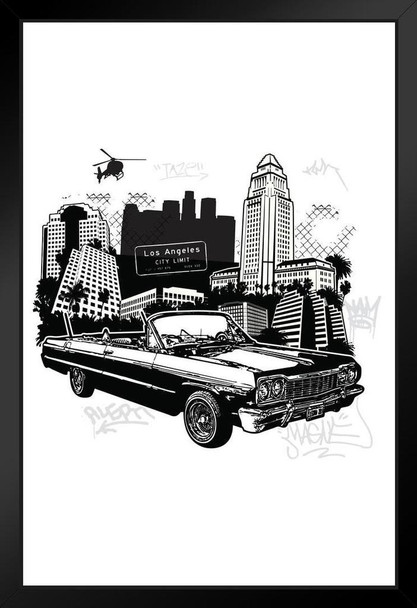 This Ones For My Homies Los Angeles California Urban Symbols B&W Art Print Stand or Hang Wood Frame Display Poster Print 9x13