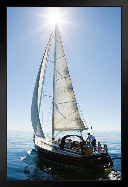 A Family Going Sailing on Sailboat Yacht Photo Photograph Art Print Stand or Hang Wood Frame Display Poster Print 13x9