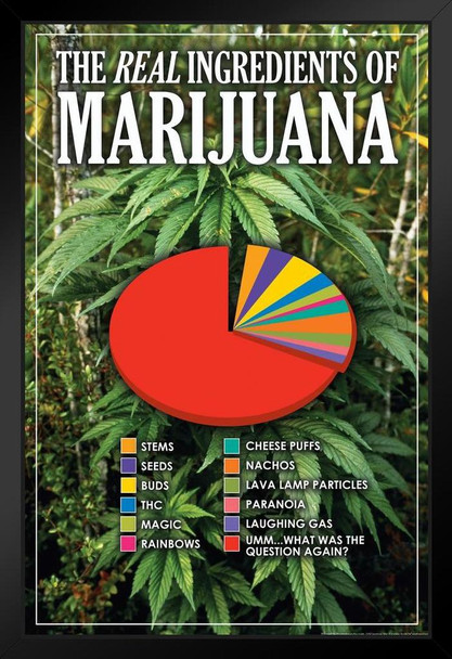 The Real Ingredients of Marijuana Funny Art Print Stand or Hang Wood Frame Display Poster Print 9x13
