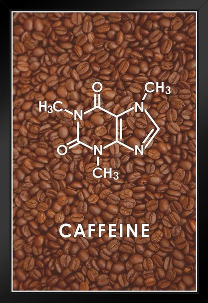 Caffeine Coffee Molecule Science Beans Funny Art Print Stand or Hang Wood Frame Display Poster Print 9x13