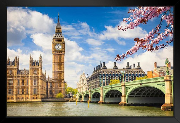 Big Ben Houses of Parliament London Bridge Photo Photograph Art Print Stand or Hang Wood Frame Display Poster Print 13x9