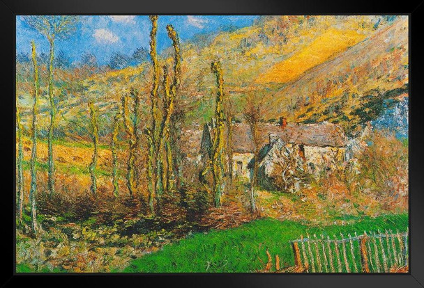 Claude Monet Val de Falaise Giverny 1885 Impressionist Art Posters Claude Monet Prints Nature Landscape Painting Claude Monet Canvas Wall Art French Wall Decor Stand or Hang Wood Frame Display 9x13