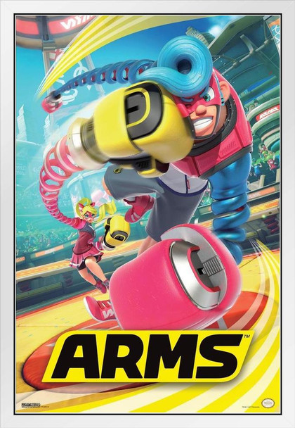 Arms Video Game Gaming White Wood Framed Poster 14x20