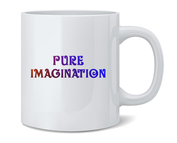 Pure Imagination Retro Text Cute Ceramic Coffee Mug Tea Cup Fun Novelty Gift 12 oz