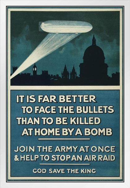 It Is Far Better To Face The Bullets World War II White Wood Framed Poster 14x20