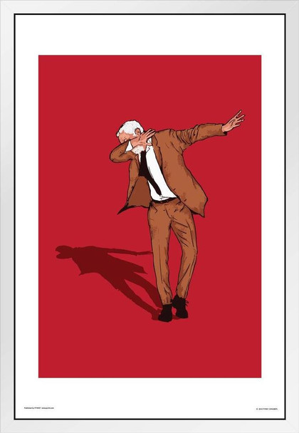 Jeremy Corbyn Dabbing Funny White Wood Framed Poster 14x20