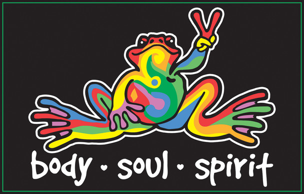 Peace Frogs Body Soul Spirit Retro UV Black Light Blacklight Poster 36x24 inch