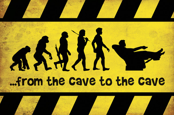 From the Cave to the Cave Funny Cool Wall Decor Art Print Poster 36x24