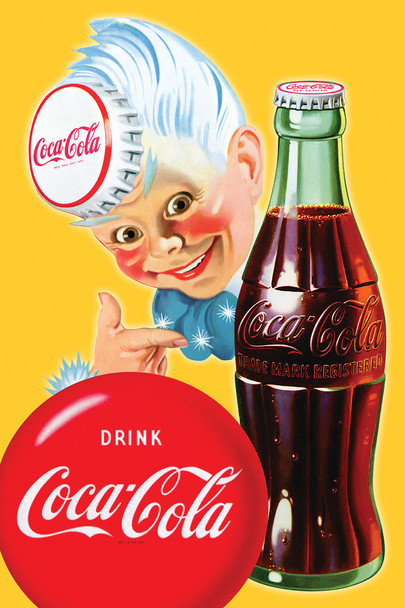 Coca Cola Sprite Mascot Retro Advertisement Poster 24x36 inch