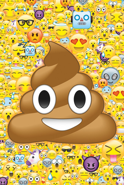 Poop Emoji Emoticon Collage Funny Cool Wall Decor Art Print Poster 24x36