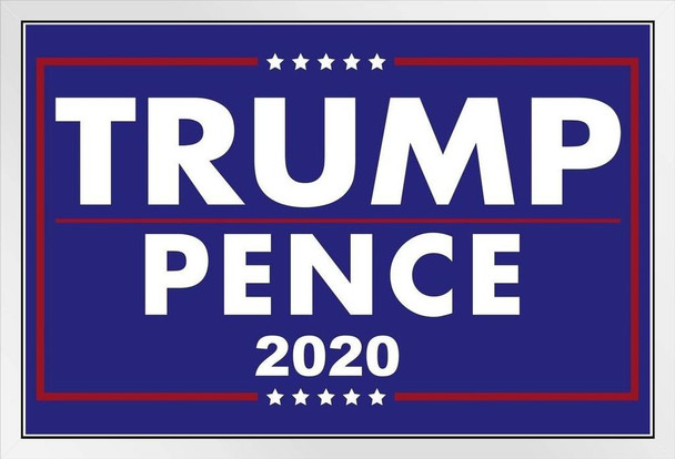 Donald Trump 2024 President Reeclect Re Election Campaign Make America Great Again Keep America Great Trump Flag American Sign Trump Merchandise MAGA 2024 White Wood Framed Art Poster 20x14