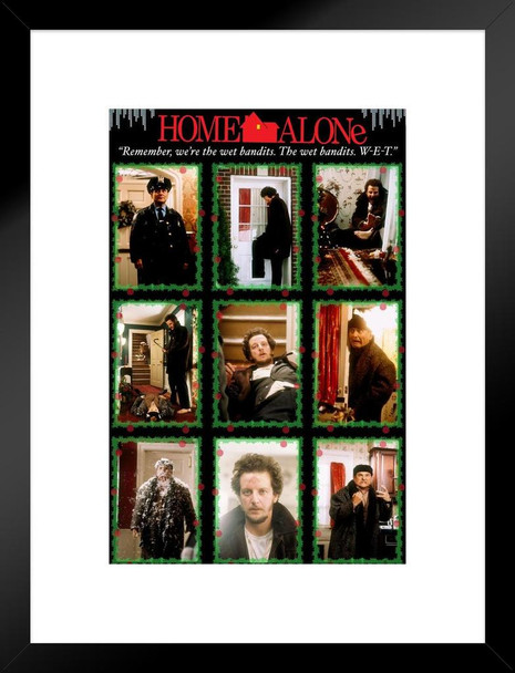 Home Alone Harry and Marv Were The Wet Bandits Montage Funny Christmas Movie Kevin McAllister Holiday Film Matted Framed Wall Decor Art Print 20x26
