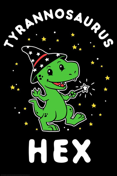 Tyrannosaurus Hex Funny Magic Dinosaur Poster For Kids Room Dino Pictures Bedroom Dinosaur Decor Dinosaur Pictures For Wall Dinosaur Wall Art Print Thick Paper Sign Print Picture 8x12