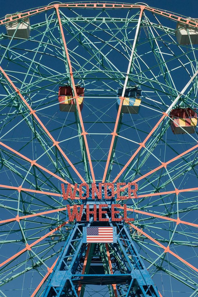 Wonder Wheel Ferris Wheel Coney Island Brooklyn Photo Photograph Thick Paper Sign Print Picture 8x12
