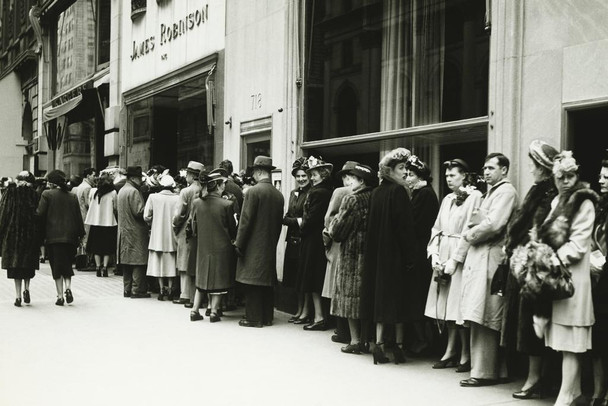 People in Line at James Robinson Cinema NYC B&W Photo Photograph Thick Paper Sign Print Picture 12x8