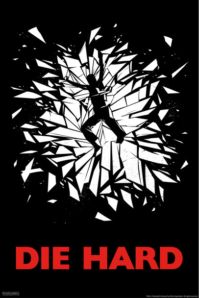 Die Hard Broken Glass Action Movie Christmas John McClane Nakatomi Plaza Minimalist Cool Wall Decor Art Print Poster 12x18