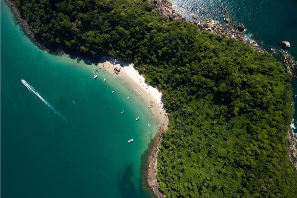 Aerial View of a Tropical Island Paradise Photo Photograph Thick Paper Sign Print Picture 12x8