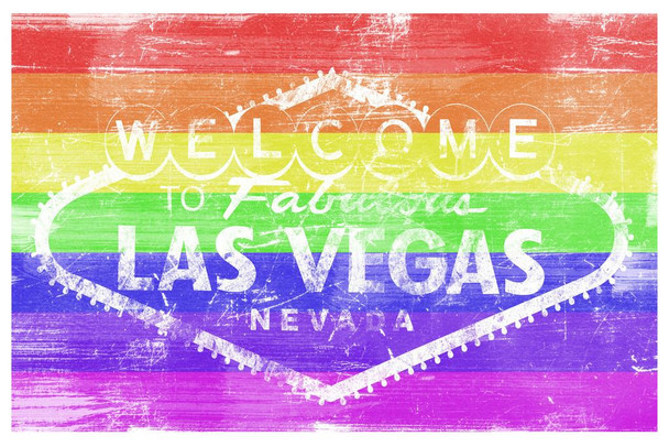 Welcome to Fabulous Las Vegas Gay Pride LGBT Rainbow Thick Paper Sign Print Picture 12x8