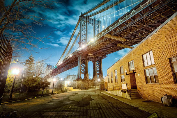 Manhattan Bridge from Brooklyn New York City NYC Photo Photograph Thick Paper Sign Print Picture 12x8