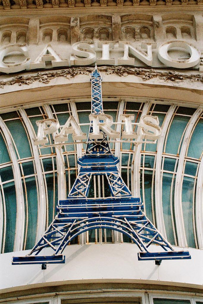 Eiffel Tower Sign Close Up Paris Hotel Casino Las Vegas Nevada Photo Photograph Thick Paper Sign Print Picture 8x12