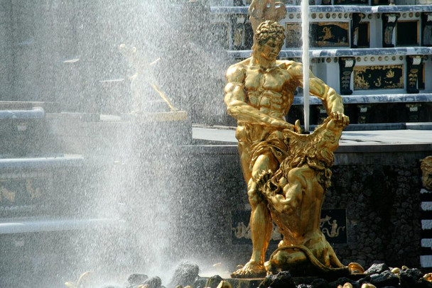 Samson and the Lion Fountain Peterhof Palace St Petersburg Russia Photo Photograph Thick Paper Sign Print Picture 8x12