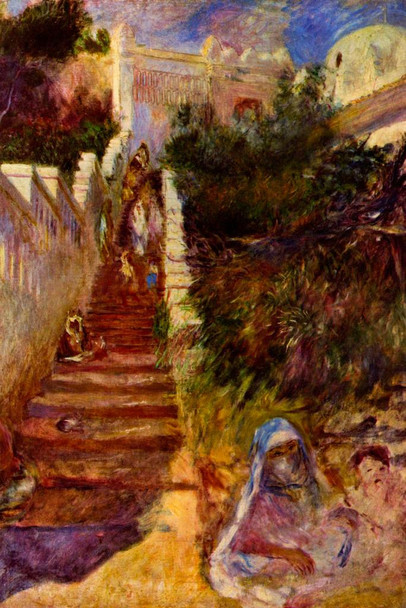 Pierre Auguste Renoir Steps in Algiers Realism Romantic Artwork Renoir Canvas Wall Art French Impressionist Art Posters Portrait Painting Stair Posters Thick Paper Sign Print Picture 8x12