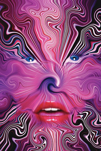 Psychedelic Face Abstract Thick Paper Sign Print Picture 8x12