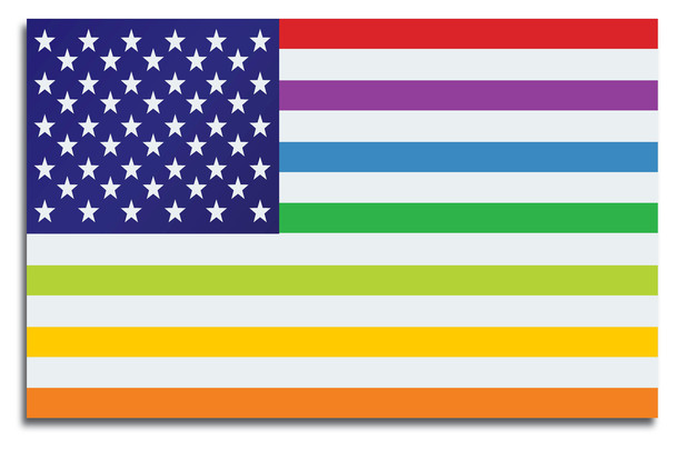 USA United States Rainbow Gay Lesbian Rights Flag Cool Wall Decor Art Print Poster 18x12
