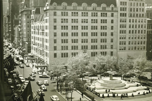 Pulitzer Fountain Fifth Avenue New York City B&W Photo Photograph Thick Paper Sign Print Picture 12x8