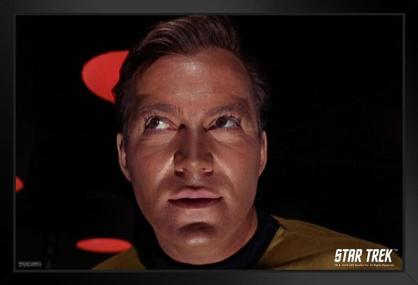 Star Trek Evil Captain Kirk The Enemy Within Funny The Original Series TOS TV Television Episode Merchandise Cool Wall Decor Art Print Black Wood Framed Poster 12x18