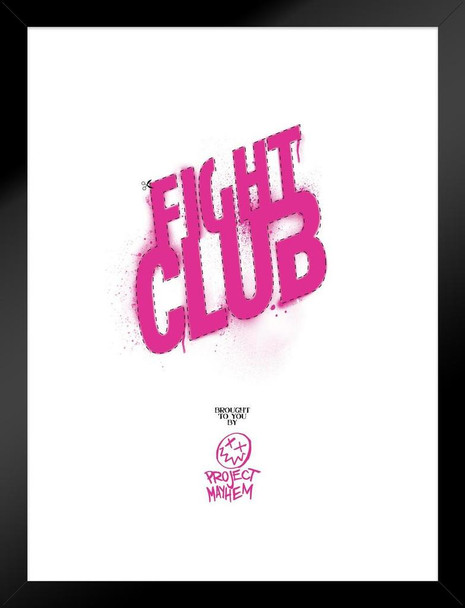 Fight Club Movie Project Mayhem Stencil Classic Retro Cult Tyler Durden Cool Wall Decor Matted Framed Wall Decor Art Print 20x26