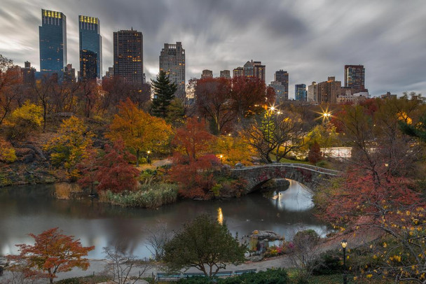 Manhattam Skyline Overlooking Lake Central Park Photo Photograph Thick Paper Sign Print Picture 12x8