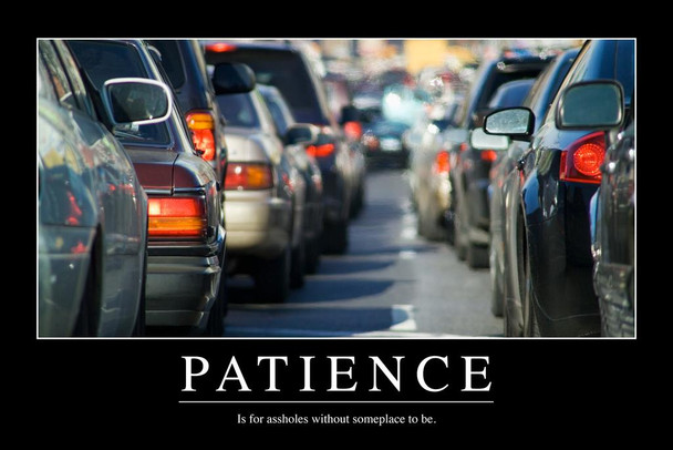 Patience Traffic Funny Demotivational Thick Paper Sign Print Picture 8x12