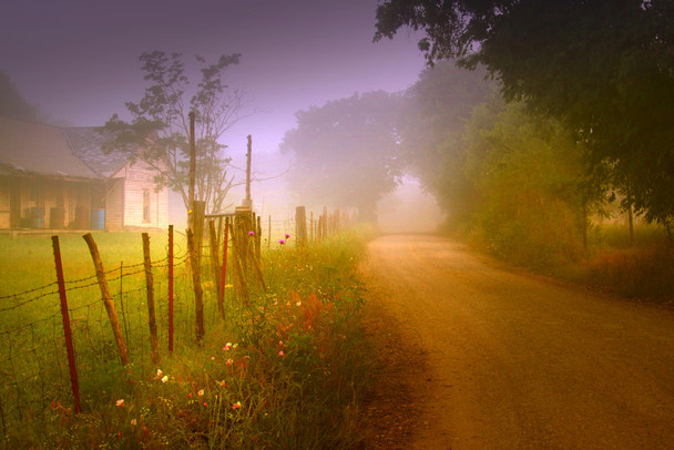 Road to Mysterious Scenic Texas Rural Road Photo Photograph Cool Wall Decor Art Print Poster 18x12