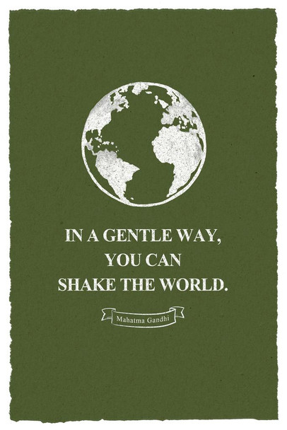 In A Gentle Way You Can Shake the World Mahatma Gandhi Cool Wall Decor Art Print Poster 24x36