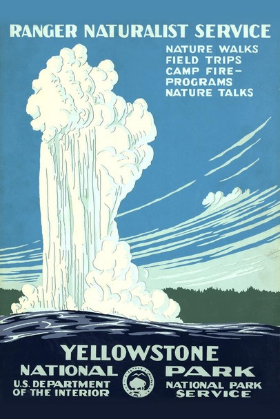 Laminated Yellowstone National Park Retro Vintage WPA Art Project Poster Dry Erase Wall Art 24x36
