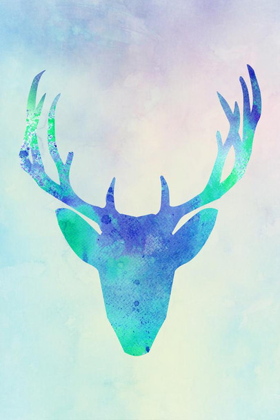 Laminated Deer Head Watercolor Light Deer Poster Deer Photo Deer Art Deer Pictures Wall Decor Deer Antler Pictures Deer Bedroom Decor Deer Antler Wall Decor Deer Poster Dry Erase Sign 24x36