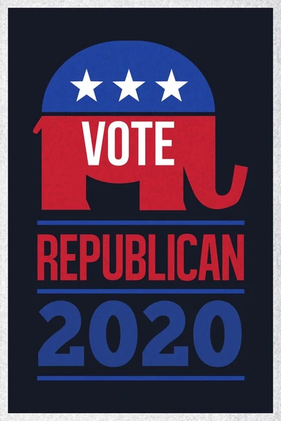 Laminated Vote Republican 2018 Dark Retro Campaign Poster Dry Erase Sign 24x36