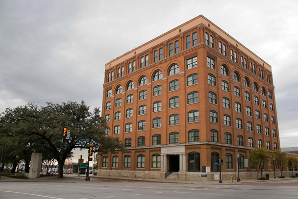 Laminated Texas School Book Depository Dealey Plaza Dallas Poster Dry Erase Wall Art 36x24