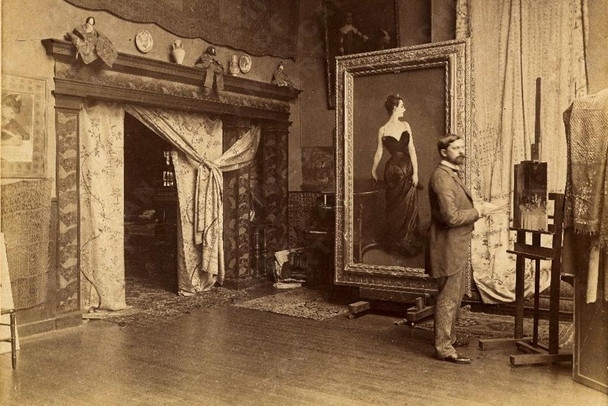 Laminated John Singer Sargent 1885 Photograph Photo Realism Sargent Painting Artwork Self Portrait Wall Decor Oil Painting French Poster Prints Fine Artist Decorative Art Poster Dry Erase Sign 36x24