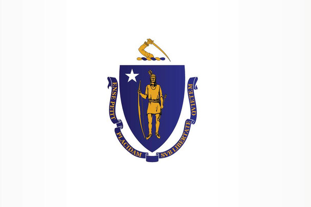 Laminated Massachusetts State Flag Boston Cape Cod Marthas Vineyard State Flag Education Patriotic Posters American Flag Poster of Flags for Wall Decor Flags Poster US Poster Dry Erase Wall Art 24x36
