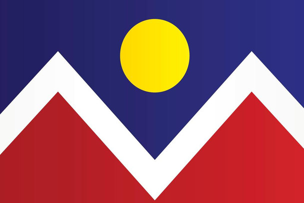 Laminated Denver Colorado City Flag Poster Dry Erase Wall Art 24x36