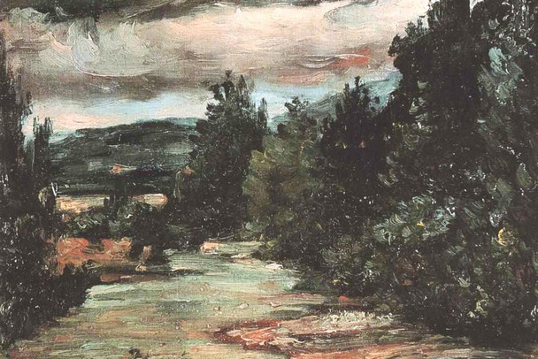 Laminated Cezanne River In The Plain Impressionist Posters Paul Cezanne Art Prints Nature Landscape Painting Flower Wall Art French Artist Wall Decor Garden Romantic Art Poster Dry Erase Sign 36x24