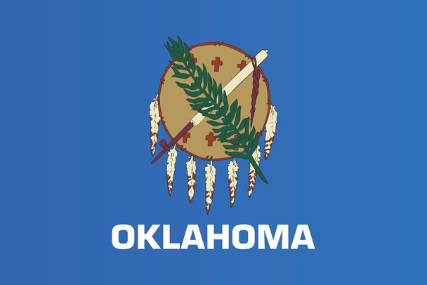 Laminated Oklahoma State Flag Tulsa Oklahoma City Sooner State Flag Education Patriotic Posters American Flag Poster of Flags for Wall Decor Flags Poster US Poster Dry Erase Wall Art 24x36