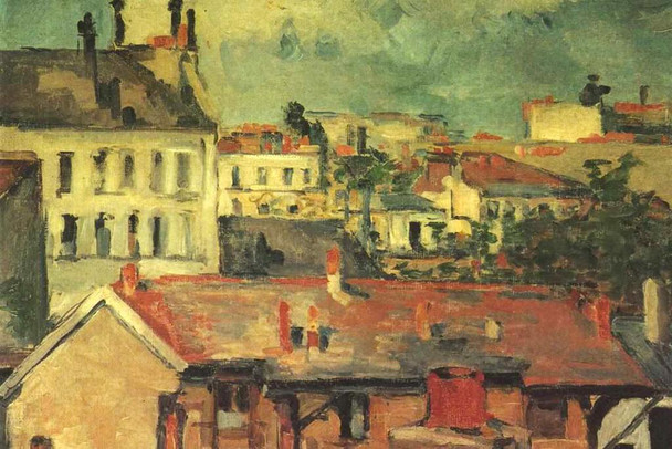 Laminated Cezanne The Roofs Impressionist Posters Paul Cezanne Art Prints Nature Landscape Painting Flower Wall Art French Artist Wall Decor Neighborhood Romantic Art Poster Dry Erase Sign 36x24