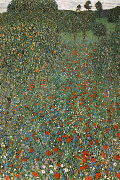 Laminated Gustav Klimt Blooming Poppies Portrait Art Nouveau Prints and Posters Gustav Klimt Canvas Wall Art Fine Art Wall Decor Landscape Abstract Symbolist Painting Poster Dry Erase Sign 24x36